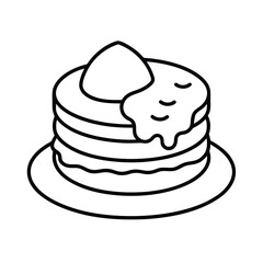 Southern biscuits with honey drizzle in clean line art Vector illustration