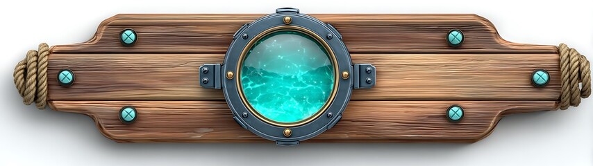 Nautical wooden sign with porthole