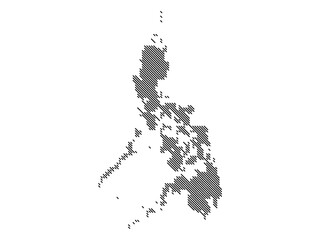 Obraz premium Top-Left Diagonal Lines Vector Map of the Philippines Large
