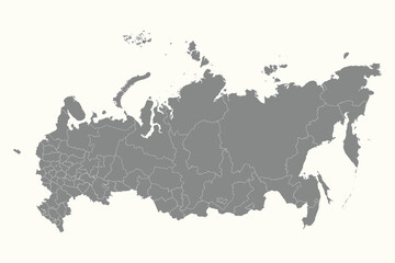 Flat Design Map of the RUSSIA – Vector Graphic for Print and Web (may contain provinces)