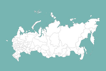 Flat Design Map of the RUSSIA – Vector Graphic for Print and Web (may contain provinces)