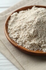Pile of flour on table, closeup view
