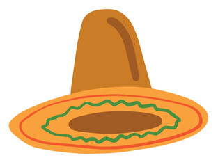 Sombrero drawing, Mexican flair, white background, festive design.