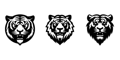 Fototapeta premium Tiger Head Logos set