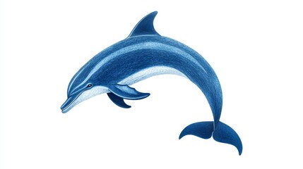 Obraz premium A vibrant illustration of a dolphin swimming gracefully through the water, showcasing its beauty and agility.