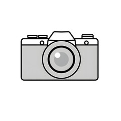 Simple grey camera icon digital photography equipment