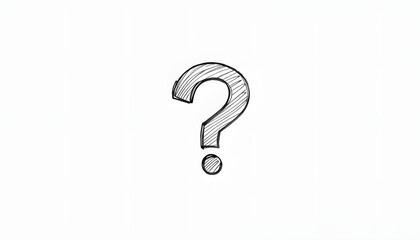 "Gray-colored question mark icon", color sketch. isolated with white highlights