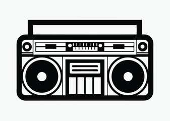 retro radio boombox silhouette