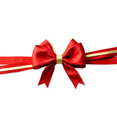 Luxury Red ribbon Gold gift bows Decorative bow, 3d	