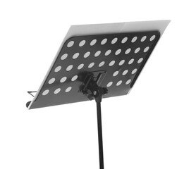 Stand with music sheets isolated on white