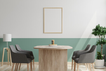 modern dining room with table