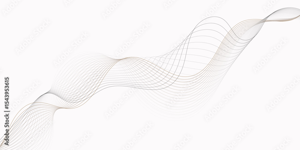 Aufkleber delicate wave pattern of fine lines gracefully flows across a bright white background creating a soft effect lines creating a wave like design.