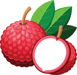 Sweet Lychee Fruit vector icon  A Delicious Tropical Treat, Perfect for Summer