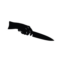 Silhouette of a Hand Holding a Kitchen Knife  Cooking Chef Food Cutlery