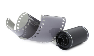 Roll of photographic film isolated on white