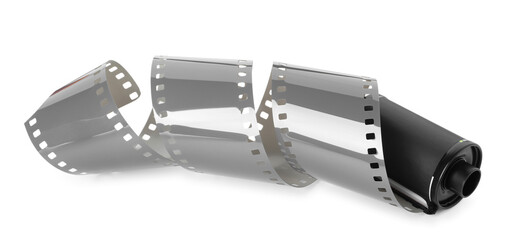 Roll of photographic film isolated on white