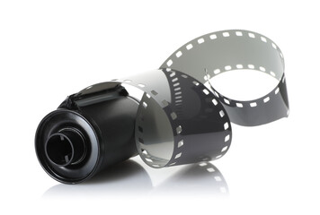 Roll of photographic film isolated on white