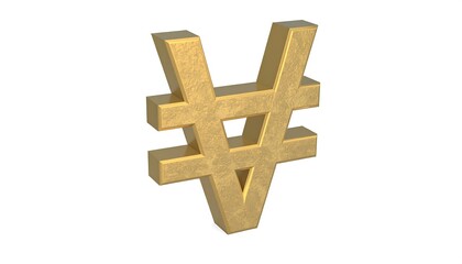 Golden South Korean Won Symbol.