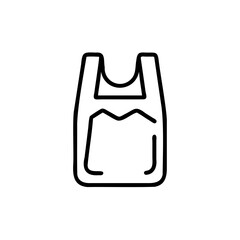 Black Line Art Illustration of a Plastic Bag Showing Environmental Impact vector