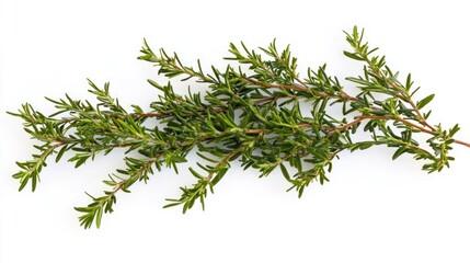 Fresh Rosemary Sprig on White Background