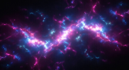 Obraz premium Colorful Energy Waves in Space, Abstract Digital Art, Dark Environment, High-Resolution Viewpoint, Universe Concept