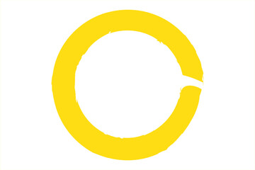 paintbrush with black ink in old style, abstract circle with brush stroke