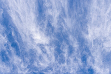 Casco Antiguo, Seville, Andalusia, Spain. High cirrus clouds in a blue sky.
