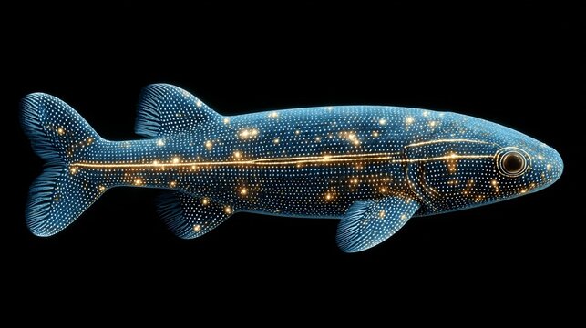 Bioluminescent velvet belly lanternshark photographed midwater zone underside glowing faintly in natural camouflage pattern