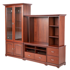Large Modular Wooden Living Room Wall Unit with Multiple Storage Sections