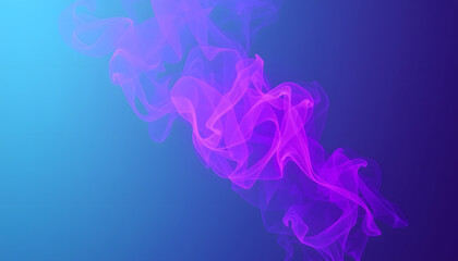 Obraz premium Vibrant purple neon smoke texture with glossy highlights, papercraft. isolated with white highlights