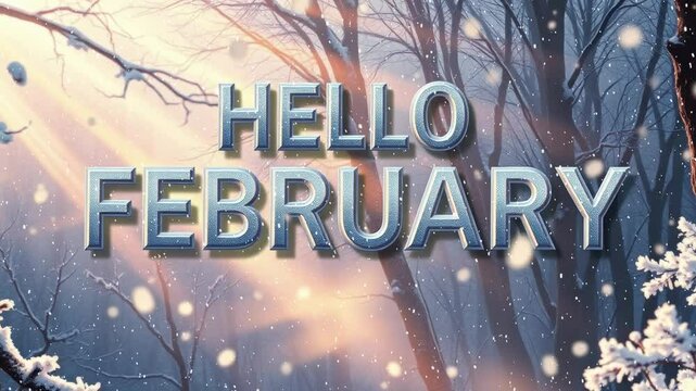 Hello february a snowy scene