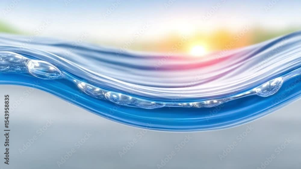 Poster ocean wave abstract: an abstract close-up of a flowing ocean wave, showcasing the interplay of light