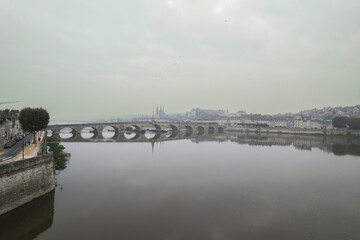 Discover the stunning allure of the Loire Valley captured from above, featuring the beautiful town...