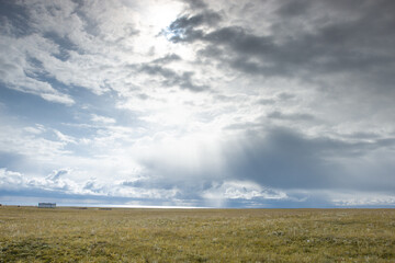 clouds over the field