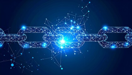 Broken Chain with Digital Network, and Blue.