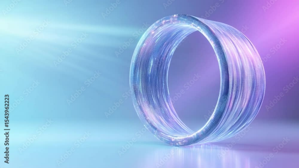 Poster luminous ring of light: a stunning and ethereal ring of light glows softly, casting a mesmerizing gl
