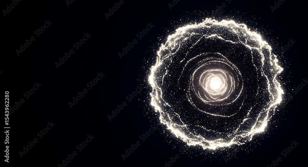 Poster celestial vortex: a mesmerizing cosmic display features a radiant, luminous vortex of swirling parti