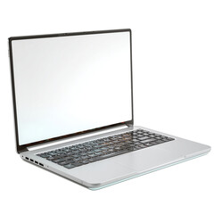 Laptop mockup blank screen for presentation or website design template isolated on transparent background