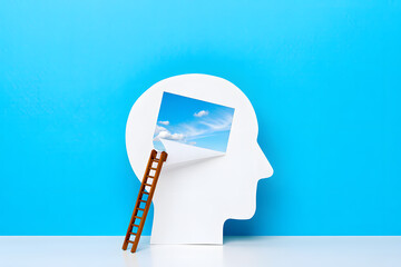 Unlocking Potential A Conceptual Illustration of Open Mindedness and New Perspectives with a Ladder to the Sky