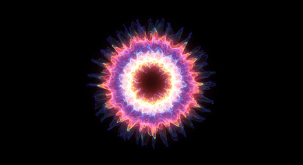 Fototapeta premium Cosmic Energy Burst: Capturing the vibrant essence of cosmic energy with radiant colors swirling in a mesmerizing display of light and movement.