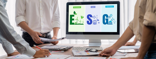 ESG environmental social governance policy for brisk business to set a standard to achieve high ESG...