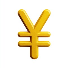 Obraz premium 3D Gold Yen Currency Symbol Isolated on White