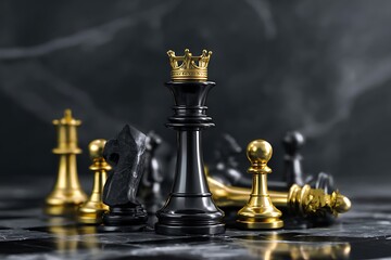 Chess king, victory, strategy