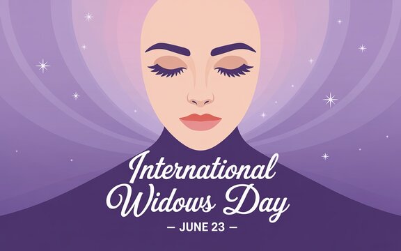 International Widows Day, Peaceful tribute to widows through a soft, symbolic illustration.