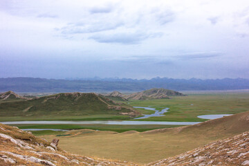 xinjiang,Bayanbulak, landscape, sky, nature, mountain, clouds