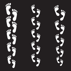 Footprint Vector Illustration Set Silhouette | Shoe, Paw, and Barefoot Print Icons Footprint Vector Illustration Set Silhouette | Human and Animal Tracks Collection