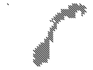 Top-Left Diagonal Lines Vector Map of Norway Small