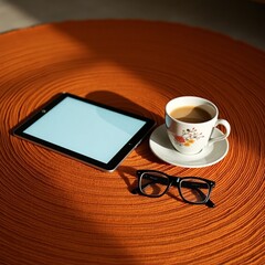 cup of coffee and laptop