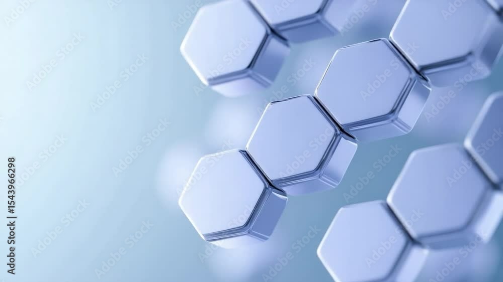 Poster Abstract Hexagon Pattern: A mesmerizing array of light blue hexagons creates a visually stunning abstract pattern, perfect for technology, design, and corporate backgrounds.