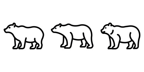 bear outline or line icon design bundle.